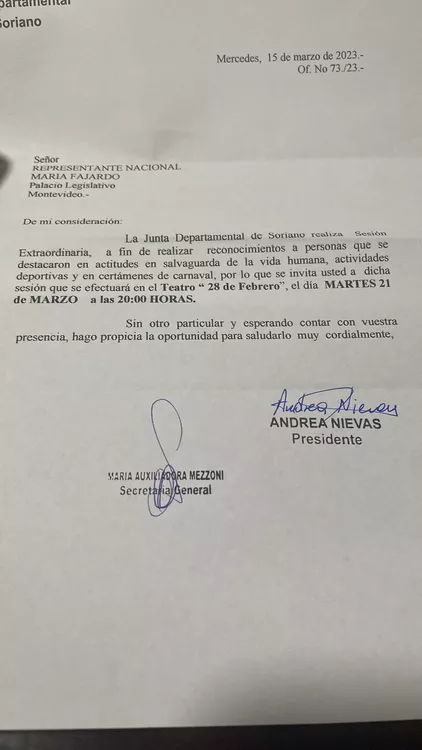 invitacion a Fajardo sesion