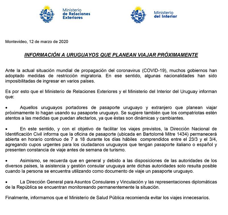 Comunicado+-+Información+a+uruguayos+que+planean+viajar+próximamente