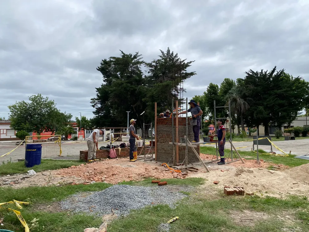 columna de la Libertad - obras basamento - 2