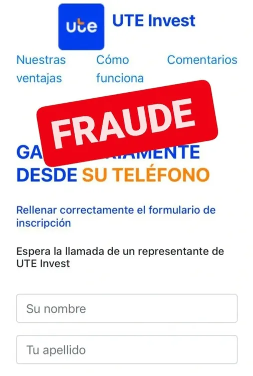 UTE advierte Fraude