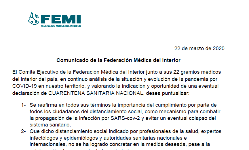 comunicado FEMI