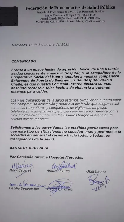 COMUNICADO HOSPITAL